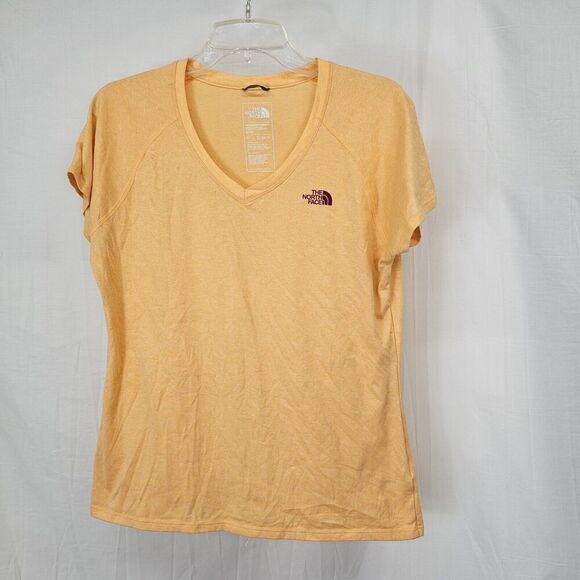 The North Face Orange V Neck T Shirt Women's Size Large - Picture 1 of 5
